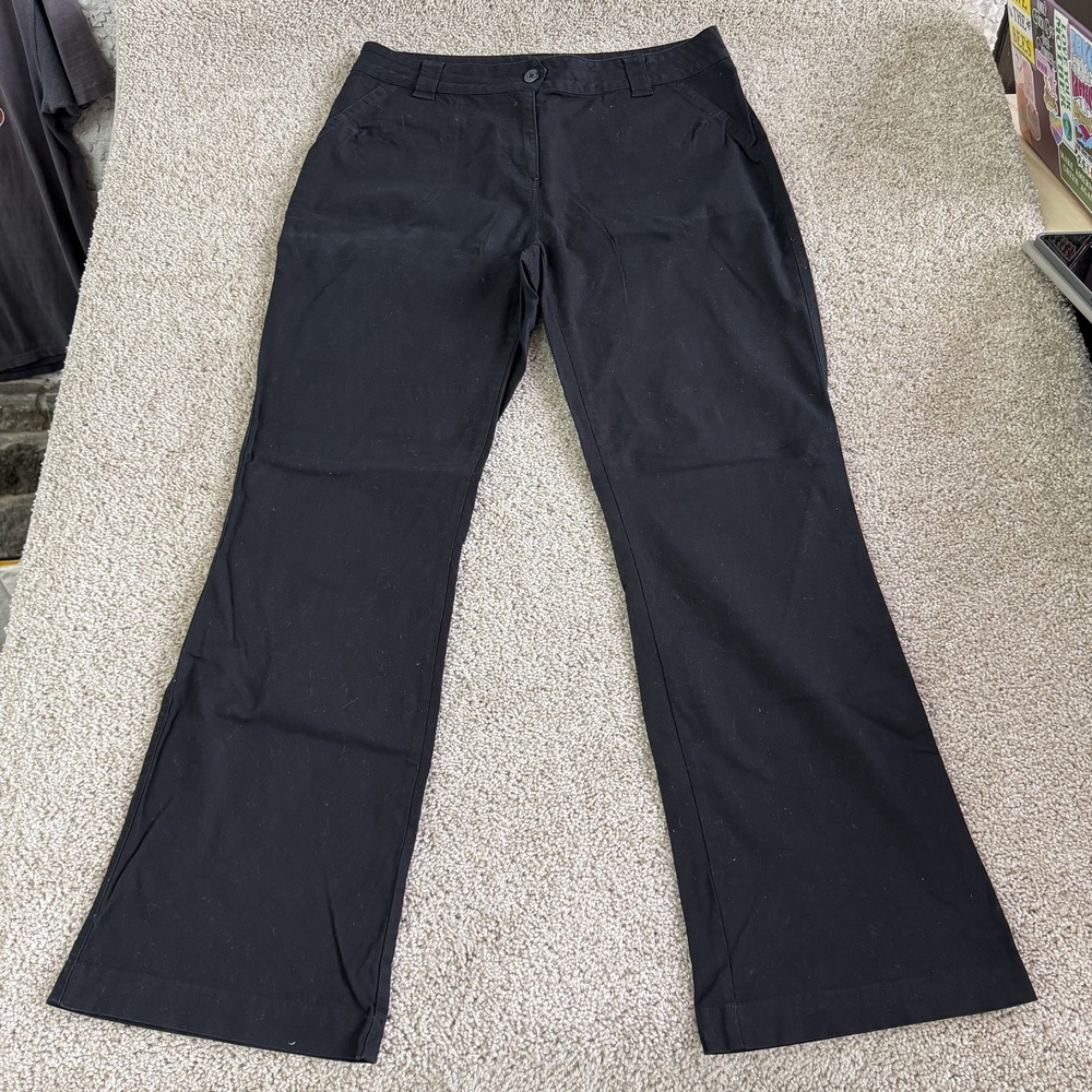 Woolrich Pants Womens 12 Black Chino Straight Leg Stretch Pockets Workwear